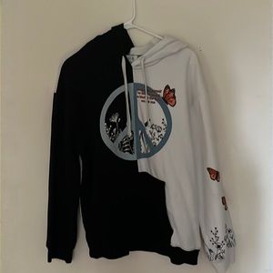 Peace Sign Hoodie with butterflies